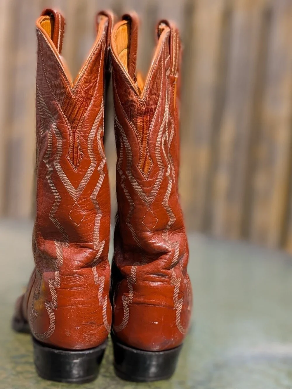 Men's Tony Lama Size 9.5 Brown Teju Lizard Western Cowboy BOOTS